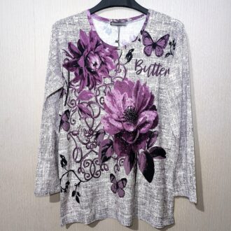 بلوز زنانه نخی آستین بلند یقه گرد مناسب استفاده روزمره