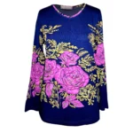 بلوز آستین بلند ملیله کارشده نخی کد LMN346