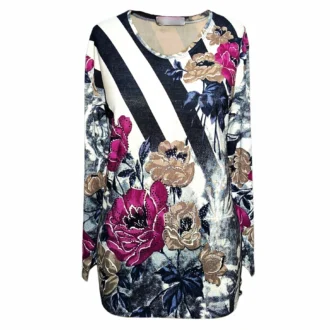 بلوز آستین بلند نگین کارشده نخی کد LMN351