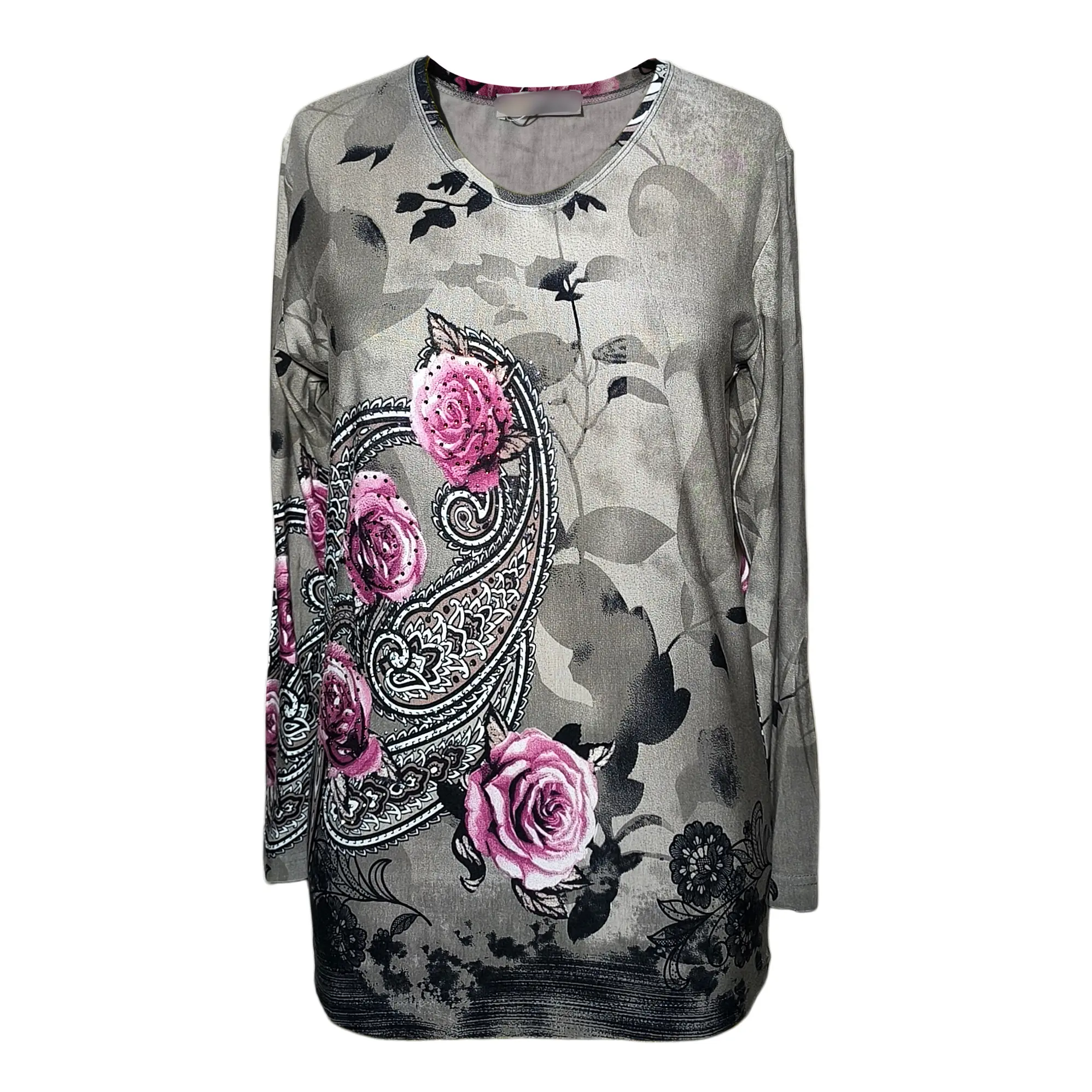 بلوز آستین بلند نگین کارشده نخی کد LMN318 بلوز آستین بلند نگین کارشده نخی کد LMN318