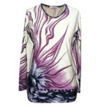 بلوز آستین بلند نگین کارشده نخی کد LMN348