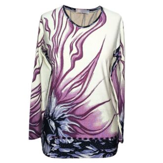 بلوز آستین بلند نگین کارشده نخی کد LMN348