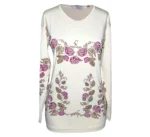 بلوز آستین بلند ملیله کارشده نخی کد LMN345